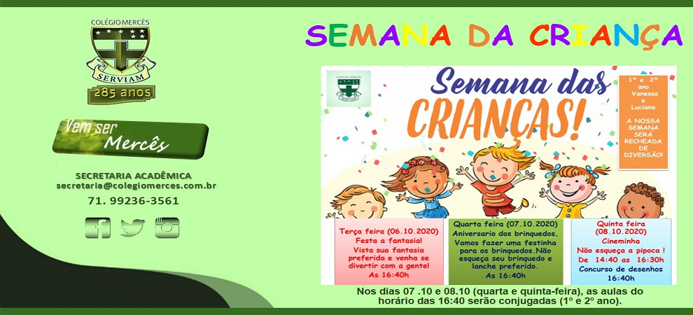 SEMANA DA CRIANÇA 1º E 2º ANO SEMANA DA CRIANÇA 1º E 2º ANO