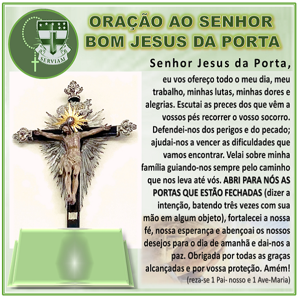 ORAÇÃO DO SENHOR BOM JESUS DA PORTA ORAÇÃO DO SENHOR BOM JESUS DA PORTA