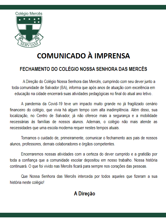 COMUNICADO À IMPRENSA